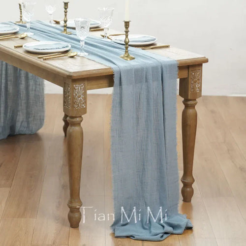 Chemin de table coton gaze bohème décoration mariage