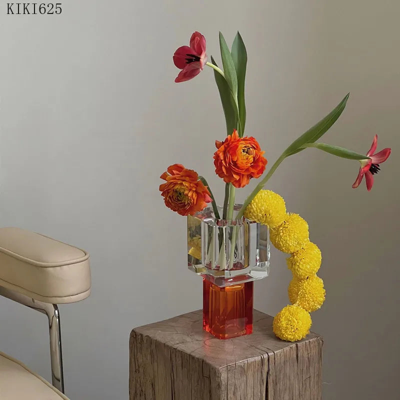 vase en verre cristal transparent pour décoration florale - vue 3 sur 11