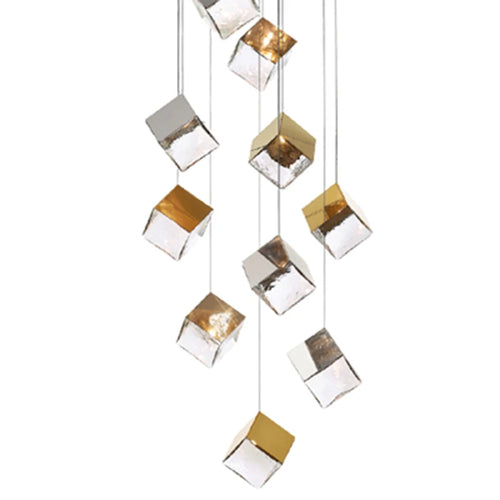 Modern cubic design villa pendant lights, Nordic living room, hotel lobby lights, restaurant, bar interior decoration lights - vue 7 sur 14