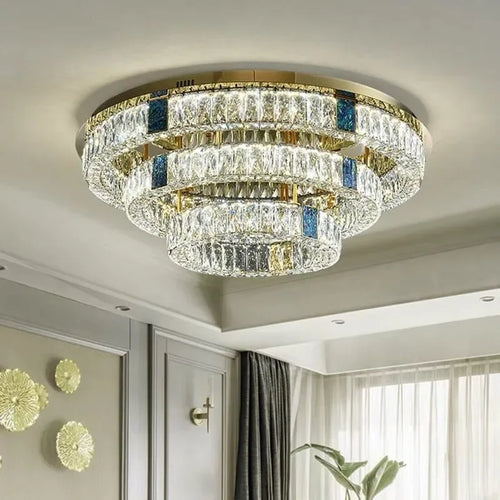 plafonnier en cristal de luxe à led pour décoration intérieure - vue 3 sur 15