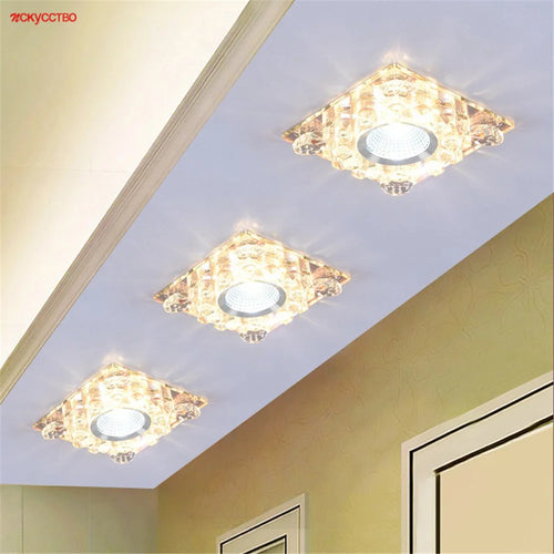 plafonnier led rgb carré en cristal pour décoration intérieure variée - vue 2 sur 24