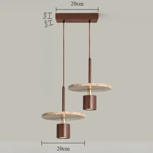 lustre moderne en pierre pour restaurant et chevet - vue 10 sur 9