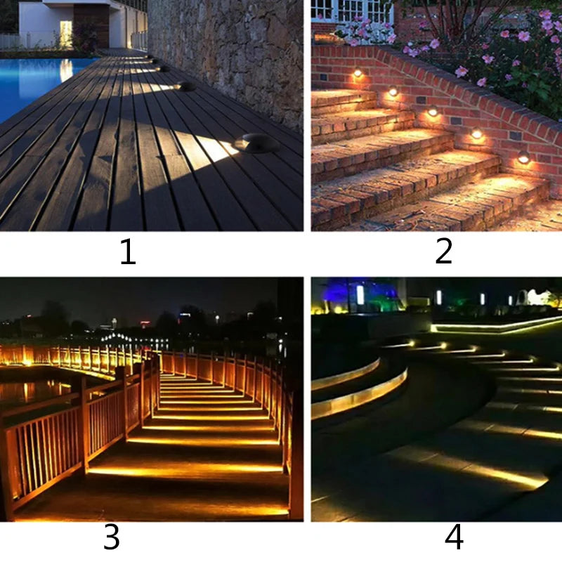 Outdoor floor lights, waterproof underground lights, led aisle, trail lights, stairs, hole-free garden lights, lawn steps - vue 6 sur 9