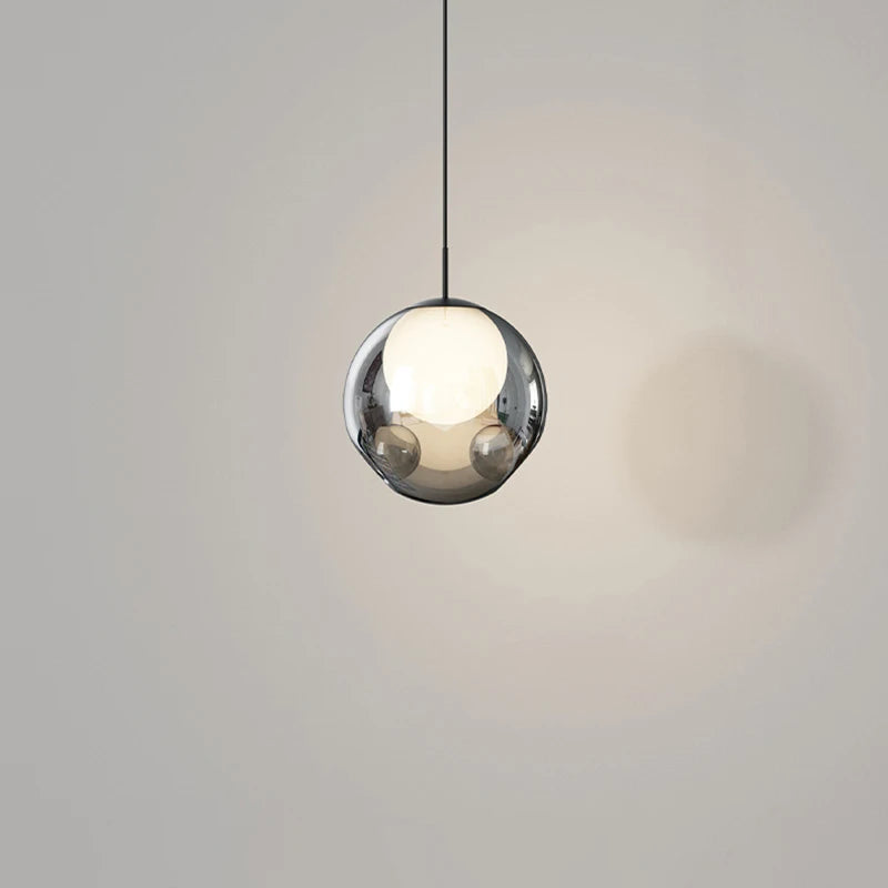 lustre en verre simple lampe à main décoration nordique éclairage intérieur - vue 5 sur 7