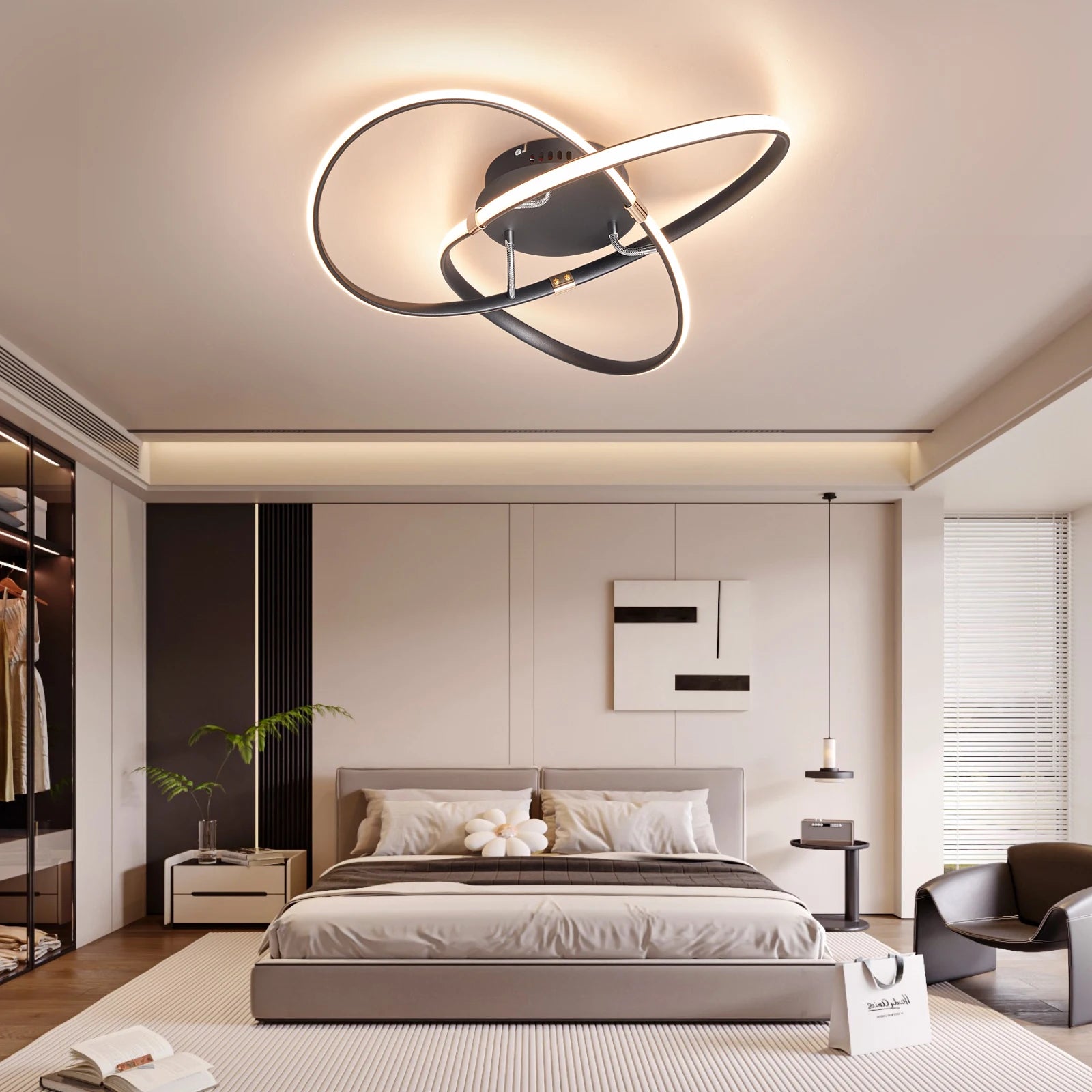 plafonnier led moderne pour maison intelligente avec alexa - vue 5 sur 9