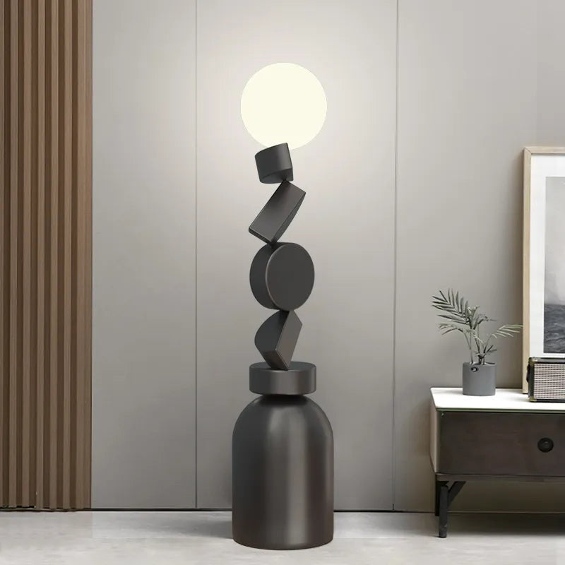 Lampadaire rond Unique en acrylique - vue 3 sur 6