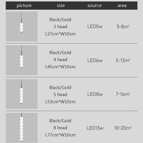 Suspension en verre nordique LED cuivre vent gourde 3-8 tête chevet suspendu décor lampe pour étude chambre salon éclairage - vue 7 sur 14
