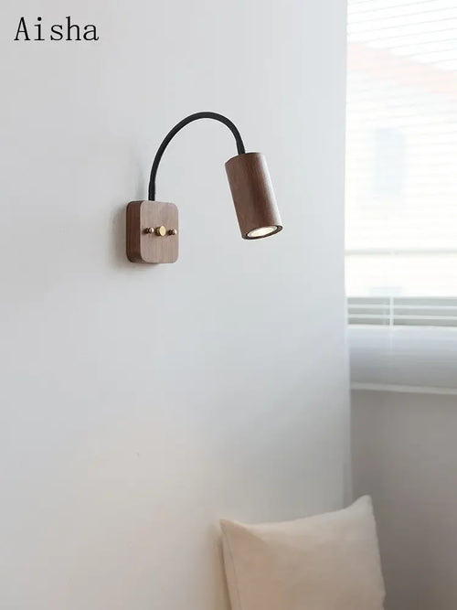 applique murale rétro en bois créative et rotative pour intérieur - vue 4 sur 10
