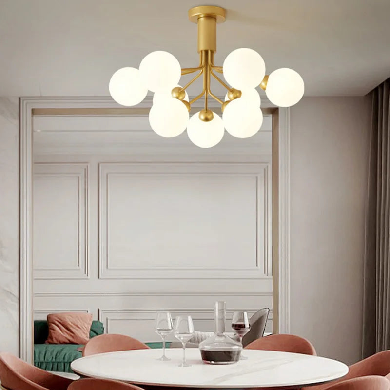 lustre en verre nordique pour décoration moderne de restaurant et salon - vue 5 sur 11
