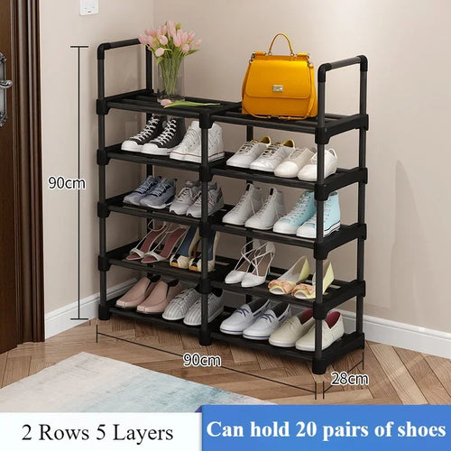 étagère à chaussures multicouche gain de place en métal - vue 9 sur 11