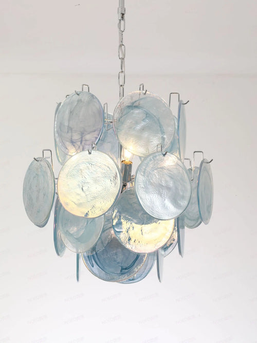 lustre suspendu en verre coloré fait main en italie - vue 5 sur 5