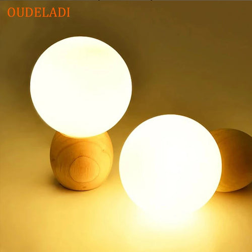 Lampe de table en bois pour chambre à coucher - vue 2 sur 8