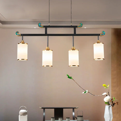 lustre en cuivre design style chinois pour éclairage moderne - vue 5 sur 12