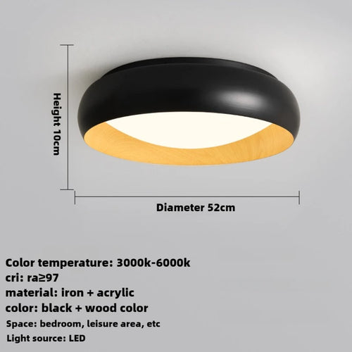 lampe minimaliste japonaise rétro circulaire éclairage doux design élégant - vue 12 sur 12