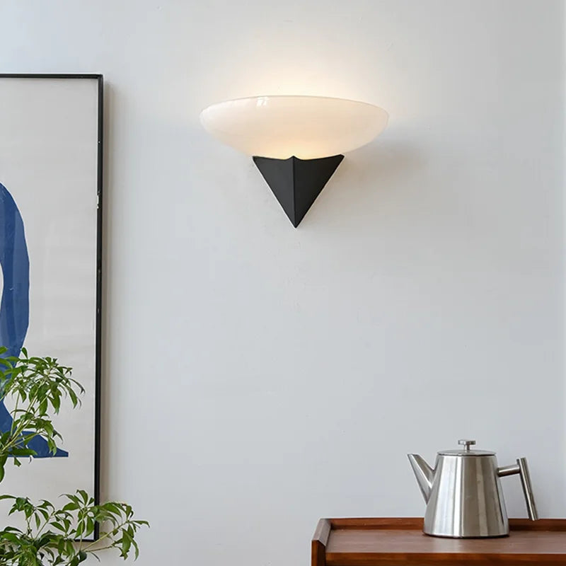 applique murale rétro en verre dépoli pour décoration intérieure - vue 4 sur 8