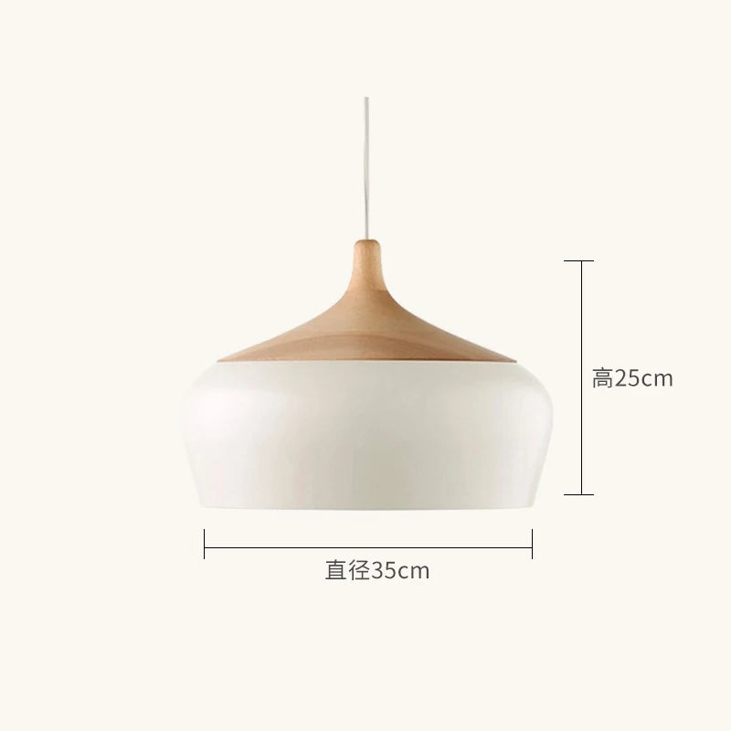 lustre en bois design nordique pour éclairage moderne - vue 8 sur 10