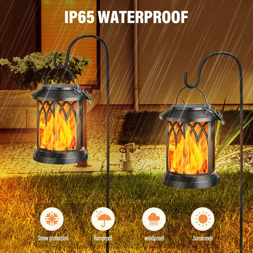 lanterne solaire suspendue imperméable à flammes vacillantes pour jardin - vue 8 sur 8