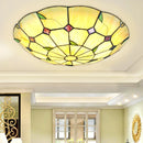 Plafonnier méditerranéen chambre vitrailplafonnier salon salle à manger couloir balcon Tiffany éclairage Led