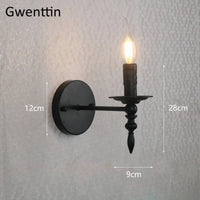 applique murale rétro en fer avec éclairage led décoratif