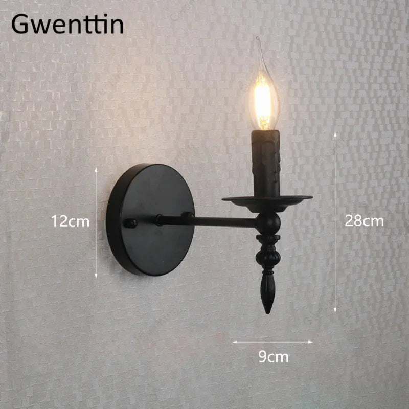 applique murale rétro en fer avec éclairage led décoratif
