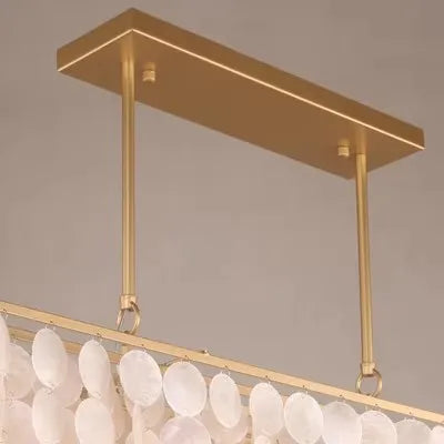 2024 Modern simple living room Scandinavian shell dining room romantic light luxury checkroom B&B rectangular suction chandelier - vue 6 sur 7