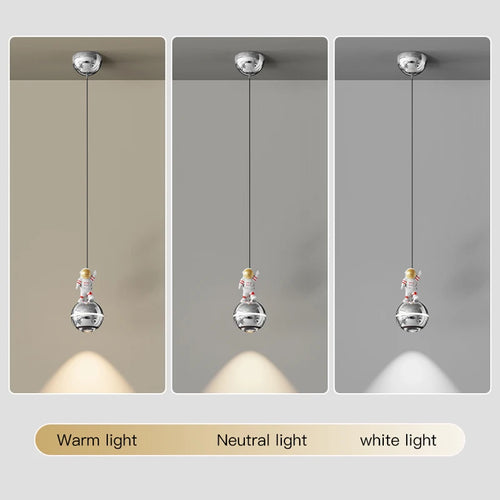 lustre moderne led design astronaute petites suspension - vue 6 sur 18