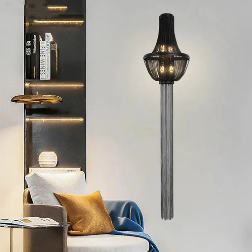 applique murale à franges avec lumière décorative pour intérieur - vue 2 sur 9