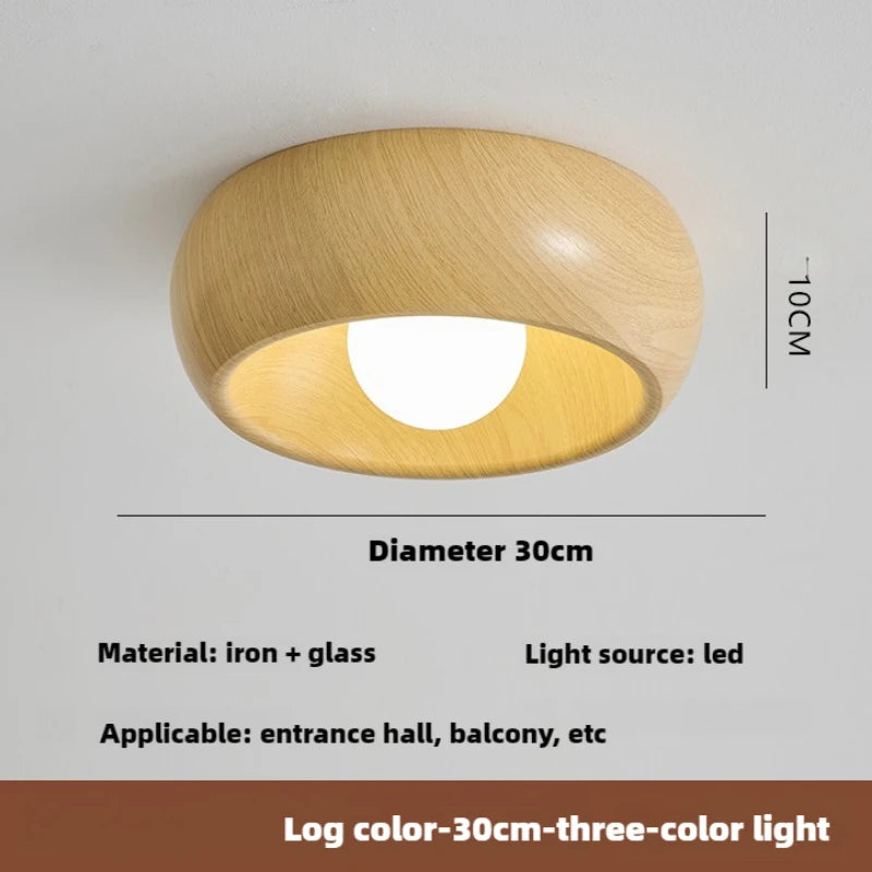 plafonnier minimaliste rétro en bois pour déco créative - vue 8 sur 8