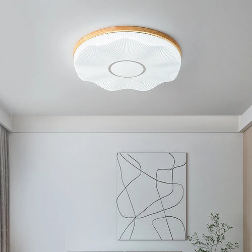 plafonnier led encastré en bois créatif nordique loft éclairage - vue 3 sur 10