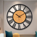 grande horloge murale 3d nordique rétro chiffres romains décorative silencieuse