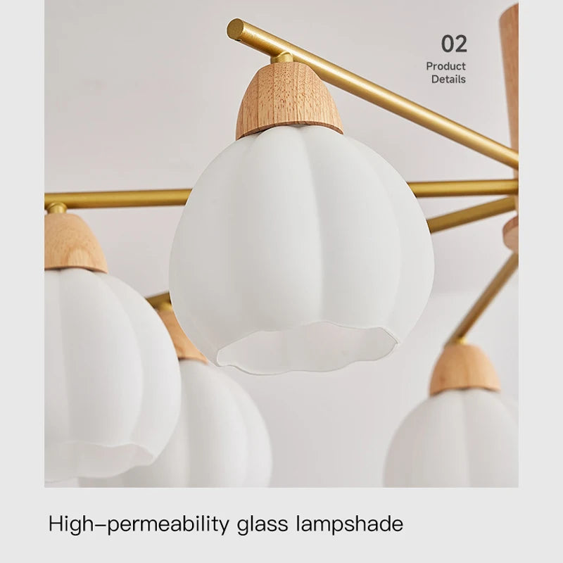 lustre en bois pour décoration moderne et style - vue 4 sur 10