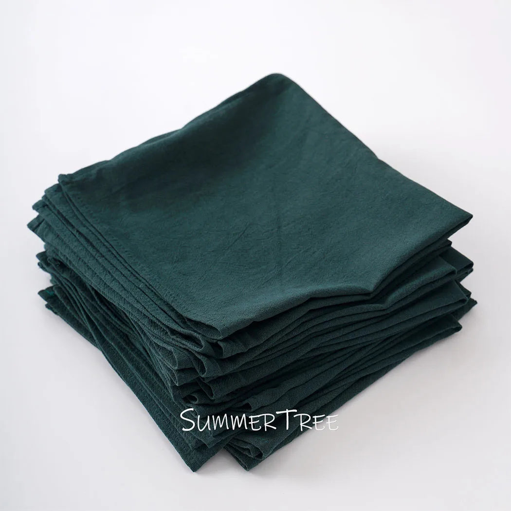 Serviette de table lot 12 coton lavé vintage