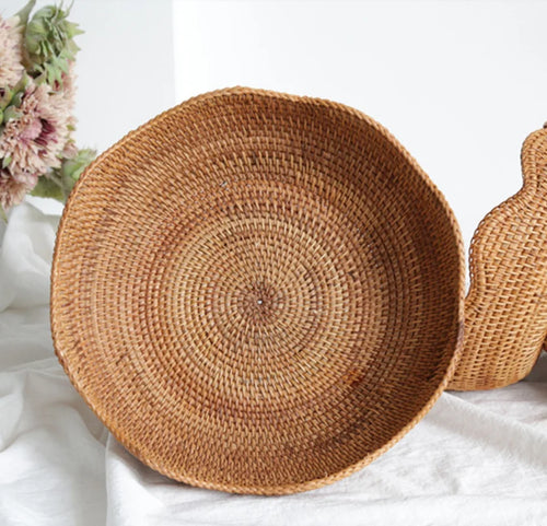 paniers à fruits en rotin pour rangement et décoration naturelle - vue 4 sur 8