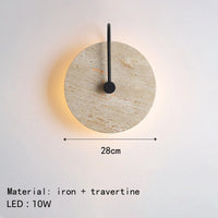 applique murale led ronde en pierre métal noir pour hôtel boutique escaliers