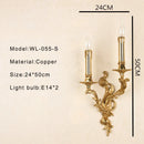 applique murale vintage rococo en laiton et cuivre