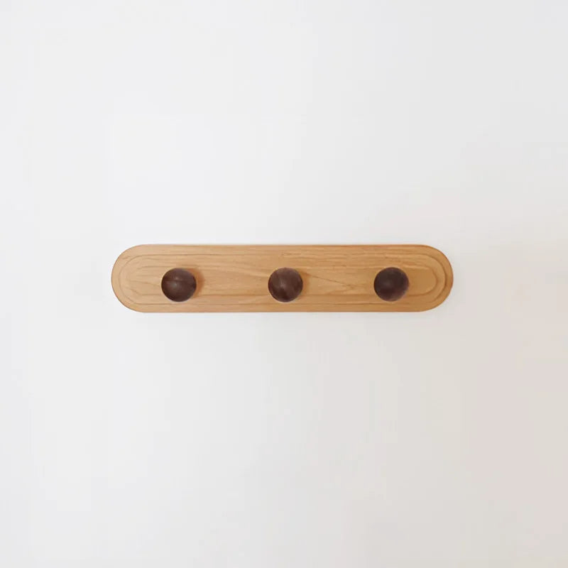 Walnut wood solid mushroom shape No holes, Minimalist wabi-sabi, Bag key Card Coat Cap, Wall Storage hook for bedroom, entrance - vue 6 sur 8