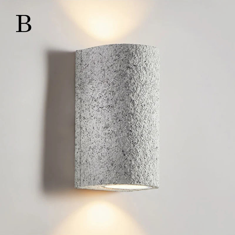 applique murale led wabi-sabi japonais rétro en ciment - vue 8 sur 11