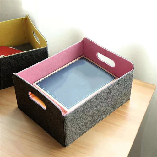 panier de rangement en feutre fait main pour divers objets - vue 2 sur 9