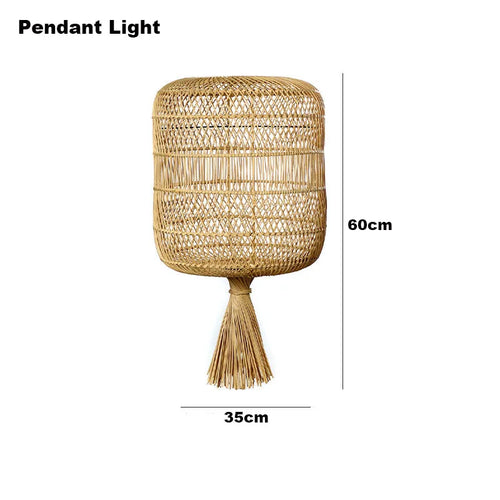 Lampadaire en rotin style Vintage nostalgique Simple - vue 12 sur 16