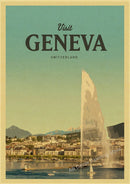 affiche rétro de voyage pour passionnés de tourisme