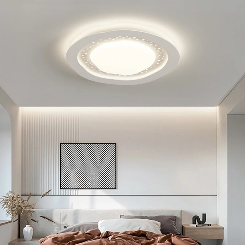 lustre led moderne galets gypsophile style simple protection des yeux - vue 6 sur 14