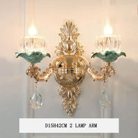 lustre de luxe moderne style européen rétro en cristal et céramique