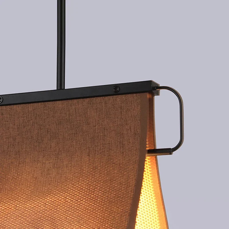 lustre en tissu style chinois pour restaurant et café - vue 3 sur 9