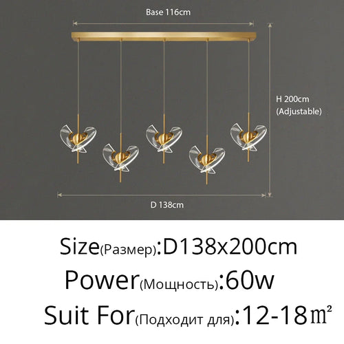 lustre moderne en cuivre pour décoration créative intérieur élégant - vue 11 sur 14
