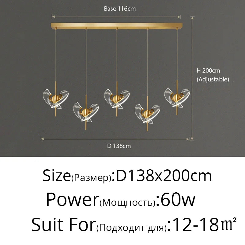 lustre moderne en cuivre pour décoration créative intérieur élégant - vue 11 sur 14