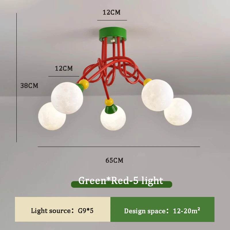 lustre nordique coloré pour chambre d'enfant moderne et simple - vue 8 sur 10
