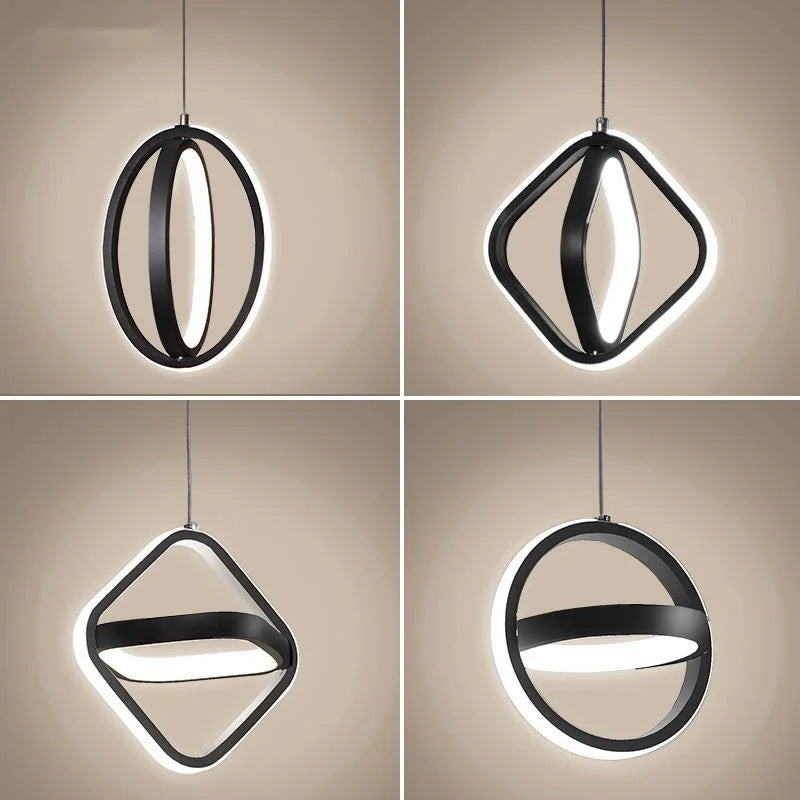 suspension led moderne pour éclairage intérieur design élégant - vue 6 sur 24