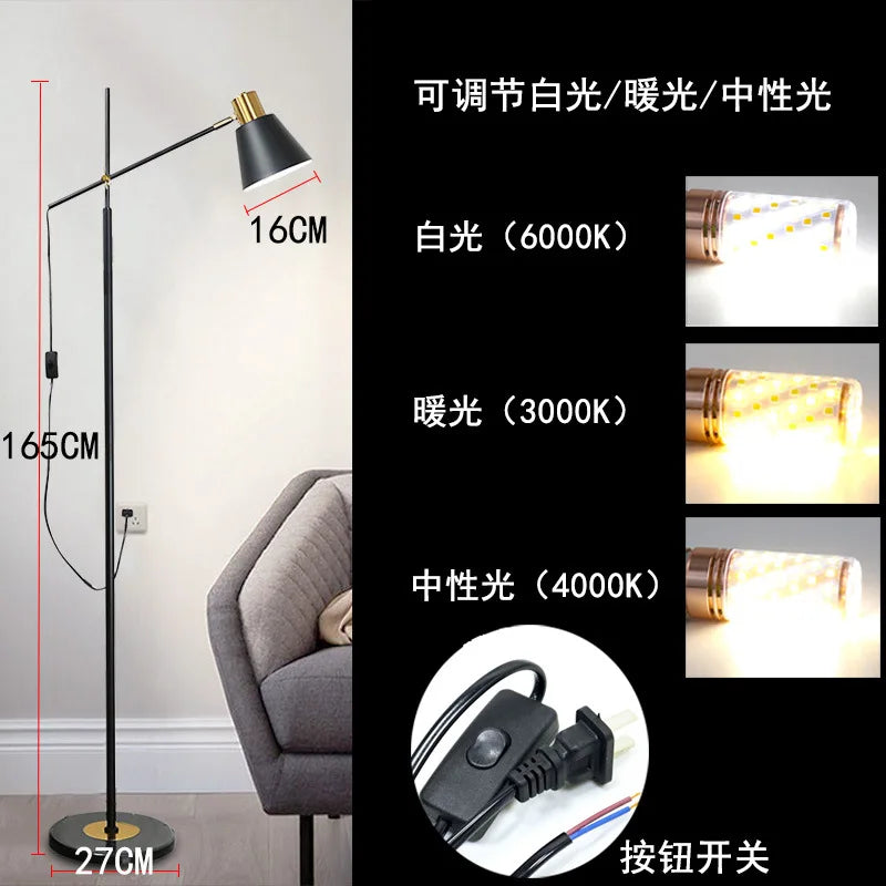 lampadaire nordique moderne minimaliste avec lumière led créatif