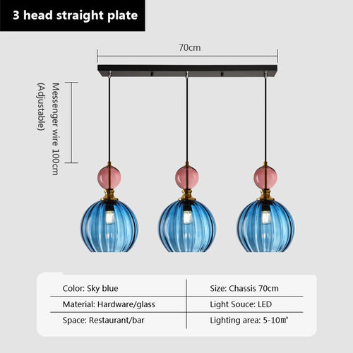LED moderne couleur nordique bonbons suspension lumières pour chambre chambre d'enfants simple tête verre lampes suspendues luminaires de décoration intérieure - vue 11 sur 14