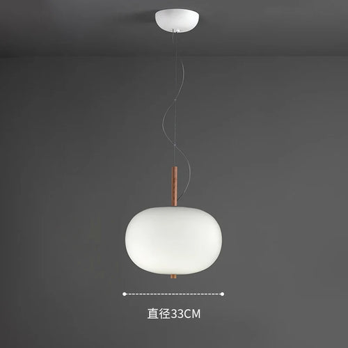 Kobuc Design nordique salon suspension avec grande boule ronde abat-jour en verre créatif bois lustre salle à manger chevet - vue 11 sur 13